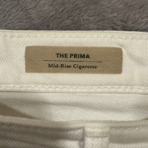 AG Adriano Goldschmied Prima Mid Rise Cigarette White Jeans Womens 28 R - Picture 6 of 9